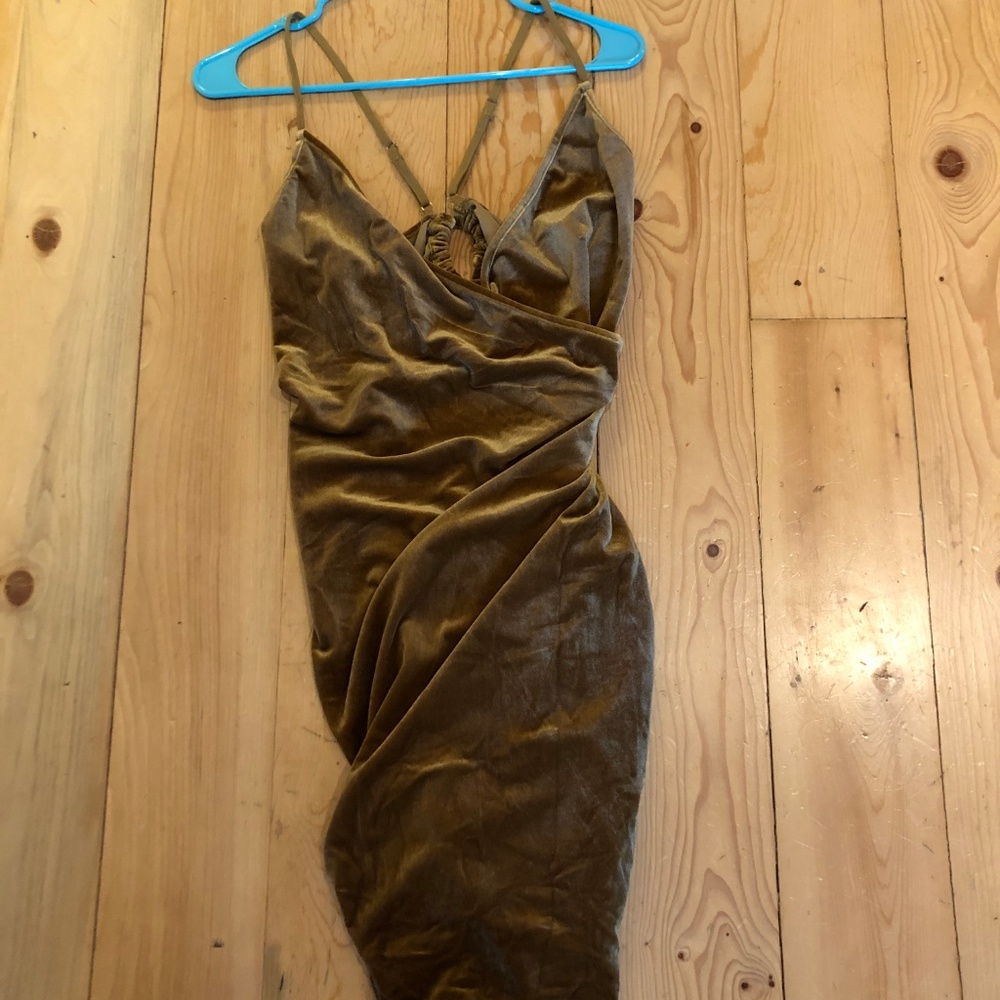 Velvet Gold Bodycon Mini Dress PLUS SIZE